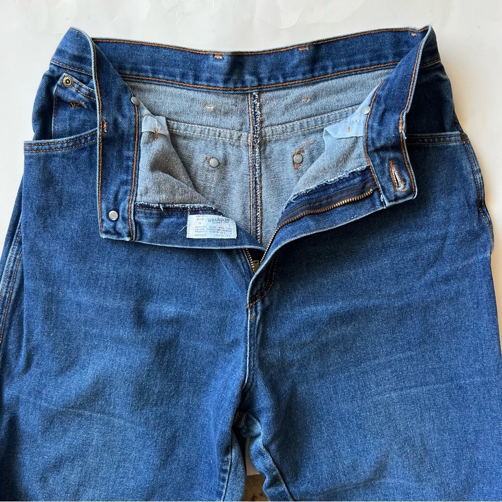 Vintage Wrangler Straight Leg High Rise Jeans No Fault Flat Front Blue Jeans 29 - Picture 8 of 14